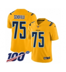 Youth Los Angeles Chargers #75 Michael Schofield Limited Gold Inverted Legend 100th Season Football Jersey