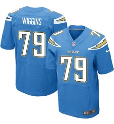 Men's Nike Los Angeles Chargers #79 Kenny Wiggins Elite Electric Blue Alternate NFL Jersey