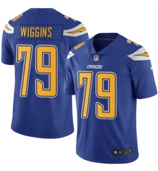 Men's Nike Los Angeles Chargers #79 Kenny Wiggins Limited Electric Blue Rush Vapor Untouchable NFL Jersey