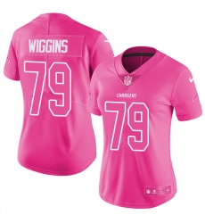 Women's Nike Los Angeles Chargers #79 Kenny Wiggins Limited Pink Rush Fashion NFL Jersey