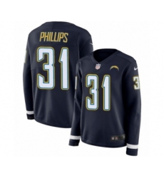 Women's Nike Los Angeles Chargers #31 Adrian Phillips Limited Navy Blue Therma Long Sleeve NFL Jersey