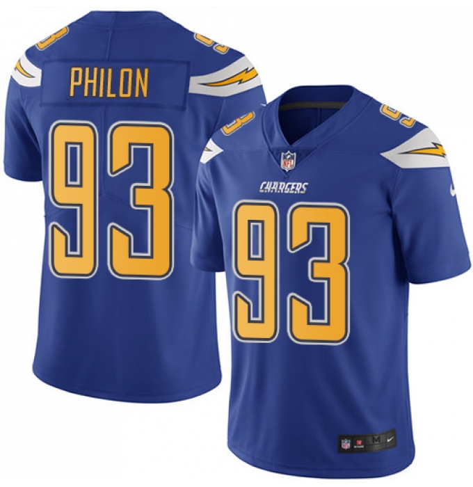 Youth Nike Los Angeles Chargers #93 Darius Philon Limited Electric Blue Rush Vapor Untouchable NFL Jersey