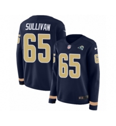 Women's Nike Los Angeles Rams #65 John Sullivan Limited Navy Blue Therma Long Sleeve NFL Jersey