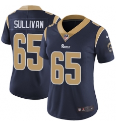 Women's Nike Los Angeles Rams #65 John Sullivan Navy Blue Team Color Vapor Untouchable Elite Player NFL Jersey