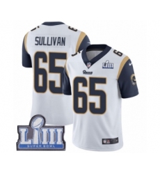 Youth Nike Los Angeles Rams #65 John Sullivan White Vapor Untouchable Limited Player Super Bowl LIII Bound NFL Jersey