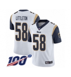 Men's Los Angeles Rams #58 Cory Littleton White Vapor Untouchable Limited Player 100th Season Football Jersey