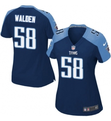 Women's Nike Tennessee Titans #58 Erik Walden Game Navy Blue Alternate NFL Jersey