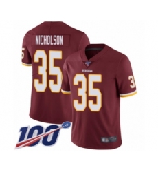 Youth Washington Redskins #35 Montae Nicholson Burgundy Red Team Color Vapor Untouchable Limited Player 100th Season Football Jersey