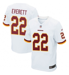 Men's Nike Washington Redskins #22 Deshazor Everett Elite White NFL Jersey