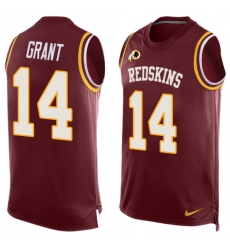 Men's Nike Washington Redskins #14 Ryan Grant Limited Red Player Name & Number Tank Top NFL Jersey
