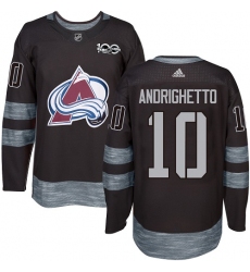 Men's Adidas Colorado Avalanche #10 Sven Andrighetto Premier Black 1917-2017 100th Anniversary NHL Jersey
