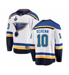 Youth St. Louis Blues #10 Brayden Schenn Fanatics Branded White Away Breakaway 2019 Stanley Cup Final Bound Hockey Jersey