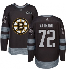 Men's Adidas Boston Bruins #72 Frank Vatrano Authentic Black 1917-2017 100th Anniversary NHL Jersey