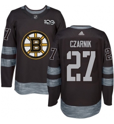 Men's Adidas Boston Bruins #27 Austin Czarnik Premier Black 1917-2017 100th Anniversary NHL Jersey