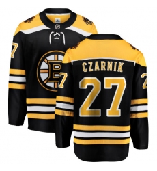 Men's Boston Bruins #27 Austin Czarnik Authentic Black Home Fanatics Branded Breakaway NHL Jersey