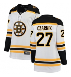 Women's Boston Bruins #27 Austin Czarnik Authentic White Away Fanatics Branded Breakaway NHL Jersey