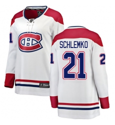 Women's Montreal Canadiens #21 David Schlemko Authentic White Away Fanatics Branded Breakaway NHL Jersey