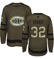 Youth Adidas Montreal Canadiens #32 Mark Streit Authentic Green Salute to Service NHL Jersey