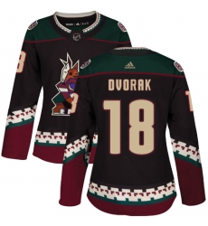 Women's Adidas Arizona Coyotes #18 Christian Dvorak Authentic Black Alternate NHL Jersey