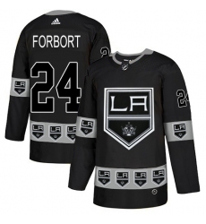 Men's Adidas Los Angeles Kings #24 Derek Forbort Authentic Black Team Logo Fashion NHL Jersey