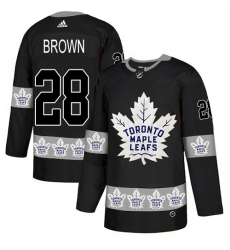 Men's Adidas Toronto Maple Leafs #28 Connor Brown Authentic Black Team Logo Fashion NHL Jersey