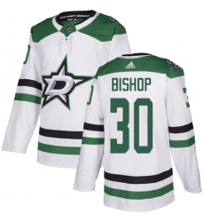 Men's Adidas Dallas Stars #30 Ben Bishop White Road Authentic Stitched NHL Jersey