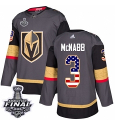 Youth Adidas Vegas Golden Knights #3 Brayden McNabb Authentic Gray USA Flag Fashion 2018 Stanley Cup Final NHL Jersey
