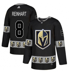 Men's Adidas Vegas Golden Knights #8 Griffin Reinhart Authentic Black Team Logo Fashion NHL Jersey