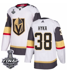 Women's Adidas Vegas Golden Knights #38 Tomas Hyka Authentic White Away 2018 Stanley Cup Final NHL Jersey