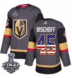 Youth Adidas Vegas Golden Knights #45 Jake Bischoff Authentic Gray USA Flag Fashion 2018 Stanley Cup Final NHL Jersey