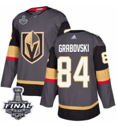 Men's Adidas Vegas Golden Knights #84 Mikhail Grabovski Premier Gray Home 2018 Stanley Cup Final NHL Jersey