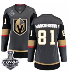 Women's Vegas Golden Knights #81 Jonathan Marchessault Authentic Black Home Fanatics Branded Breakaway 2018 Stanley Cup Final NHL Jersey