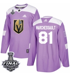 Youth Adidas Vegas Golden Knights #81 Jonathan Marchessault Authentic Purple Fights Cancer Practice 2018 Stanley Cup Final NHL Jersey