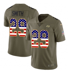 Men's Nike Tampa Bay Buccaneers #29 Ryan Smith Limited Olive/USA Flag 2017 Salute to Service NFL Jersey
