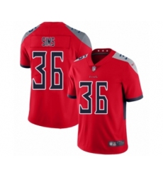 Youth Tennessee Titans #36 LeShaun Sims Limited Red Inverted Legend Football Jersey