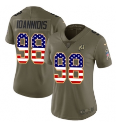 Women's Nike Washington Redskins #98 Matthew Ioannidis Limited Olive/USA Flag 2017 Salute to Service NFL Jersey
