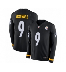 Youth Nike Pittsburgh Steelers #9 Chris Boswell Limited Black Therma Long Sleeve NFL Jersey