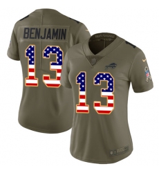 Women's Nike Buffalo Bills #13 Kelvin Benjamin Limited Olive/USA Flag 2017 Salute to Service NFL Jersey