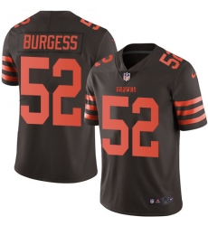 Men's Nike Cleveland Browns #52 James Burgess Elite Brown Rush Vapor Untouchable NFL Jersey