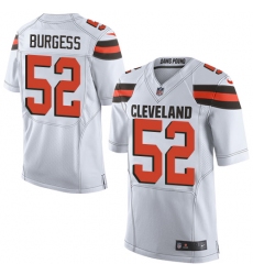 Men's Nike Cleveland Browns #52 James Burgess Elite White NFL Jersey
