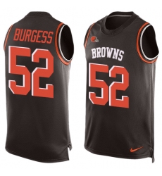 Men's Nike Cleveland Browns #52 James Burgess Limited Brown Player Name & Number Tank Top NFL Jersey