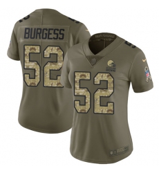 Women's Nike Cleveland Browns #52 James Burgess Limited Olive/Camo 2017 Salute to Service NFL Jersey