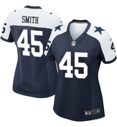 Women's Nike Dallas Cowboys #45 Rod Smith Game Navy Blue Throwback Alternate NFL Jersey