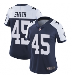 Women's Nike Dallas Cowboys #45 Rod Smith Navy Blue Throwback Alternate Vapor Untouchable Elite Player NFL Jersey