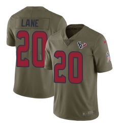 Youth Nike Houston Texans #20 Jeremy Lane Limited Olive 2017 Salute to Service NFL Jersey