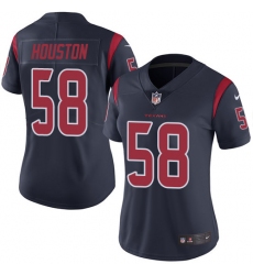 Women's Nike Houston Texans #58 Lamarr Houston Limited Navy Blue Rush Vapor Untouchable NFL Jersey