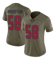 Women's Nike Houston Texans #58 Lamarr Houston Limited Olive 2017 Salute to Service NFL Jersey