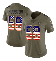 Women's Nike Houston Texans #58 Lamarr Houston Limited Olive/USA Flag 2017 Salute to Service NFL Jersey