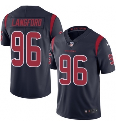 Men's Nike Houston Texans #96 Kendall Langford Limited Navy Blue Rush Vapor Untouchable NFL Jersey