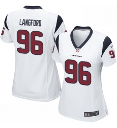Women's Nike Houston Texans #96 Kendall Langford Game White NFL Jersey
